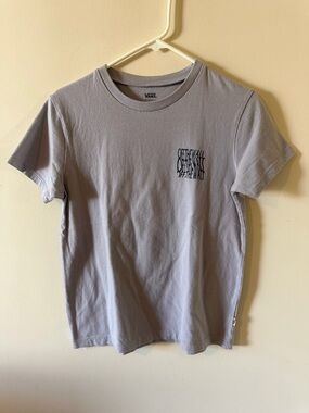 Vans Light Purple Crewneck T-Shirt with Black Chest Graphic
